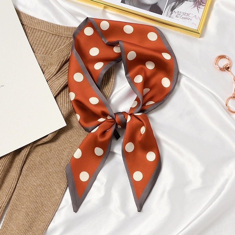 Women's Elegant Flower Satin Silk Scarf