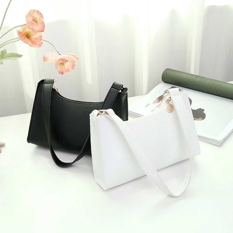 Small Pu Leather Baguette Bag