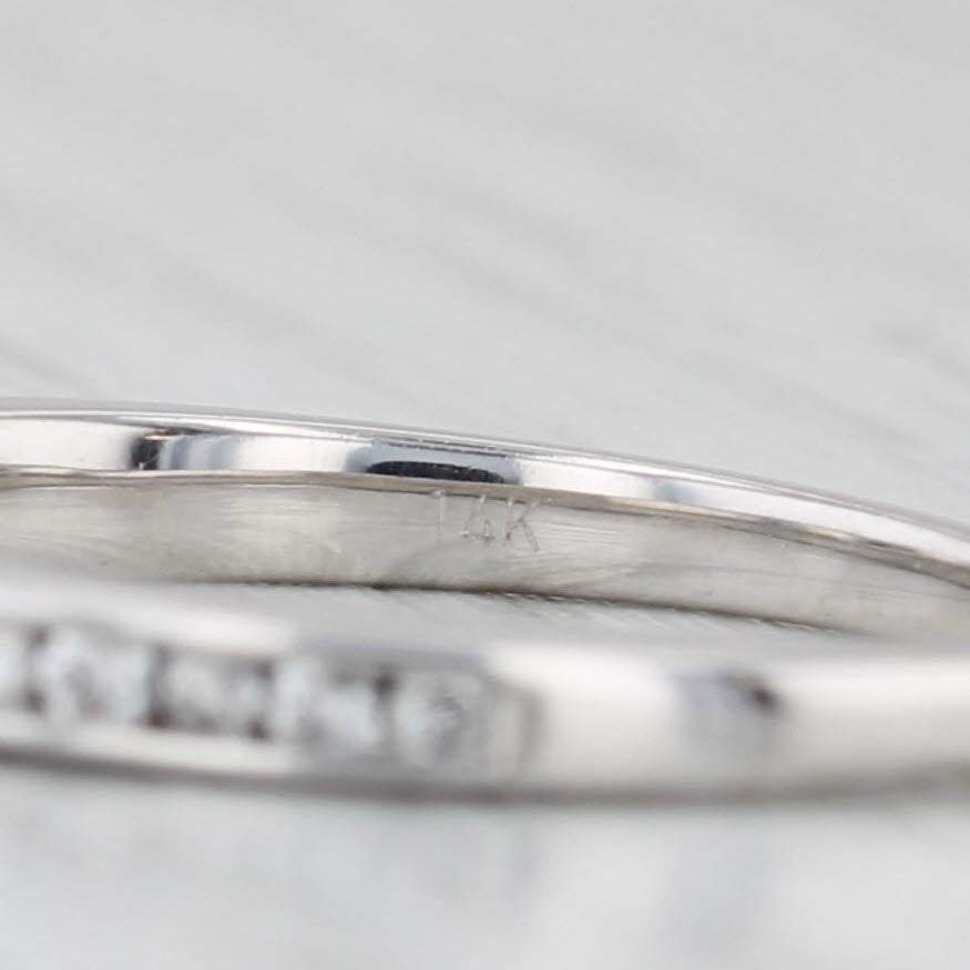 0.24ctw Diamond Wedding Band 14k White Gold Size 6.75 Stackable Channel Set