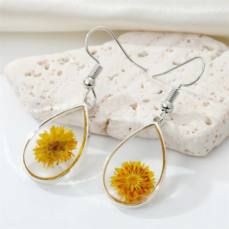 Dried Flower Resin Earrings