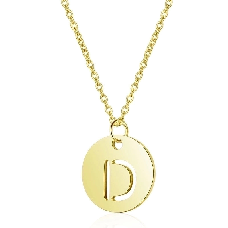 Minimalist Letter Stainless Steel Titanium Steel Plating Chain Gold Plated Pendant Necklace