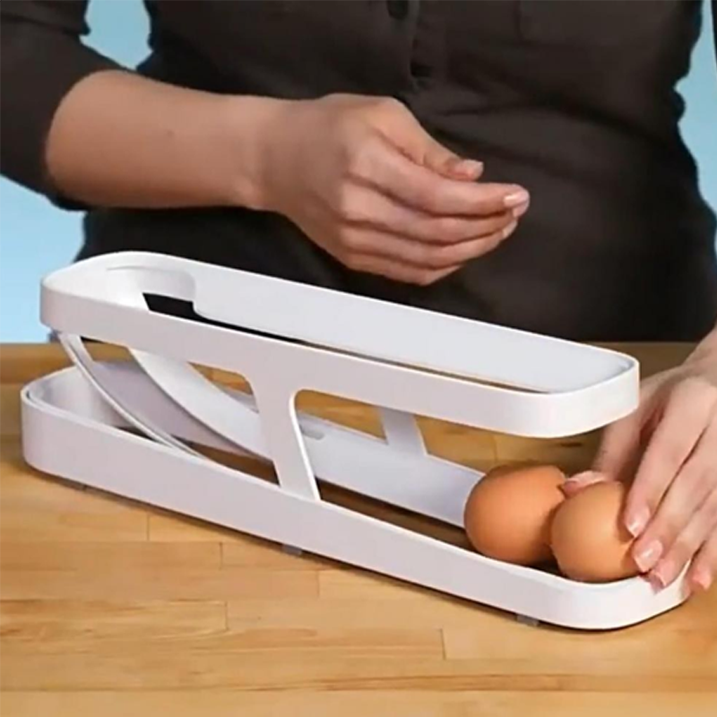 Automatic Scrolling Egg Rack Holder Storage Box