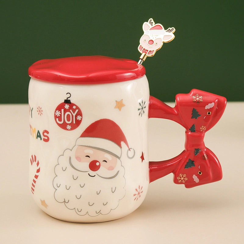 Christmas Casual Vacation Cartoon White Porcelain Water Bottles 1 Piece