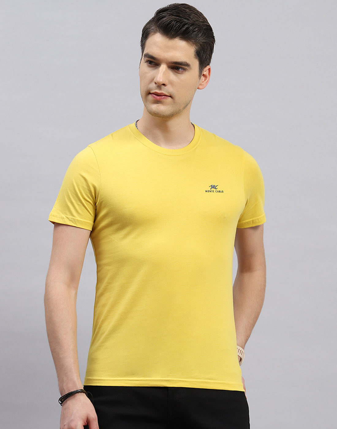 Men Green. Pink & Yellow Solid Round Neck Half Sleeve T-Shirt (Pack of 3)