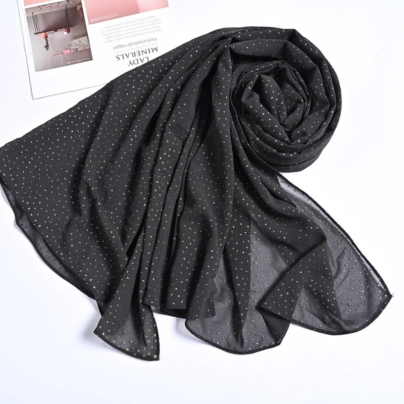 Hot Sale Solid Color Bronzing Chiffon Scarf Silk Scarf Decorative Headscarf Women's Solid Color Headscarf Scarf