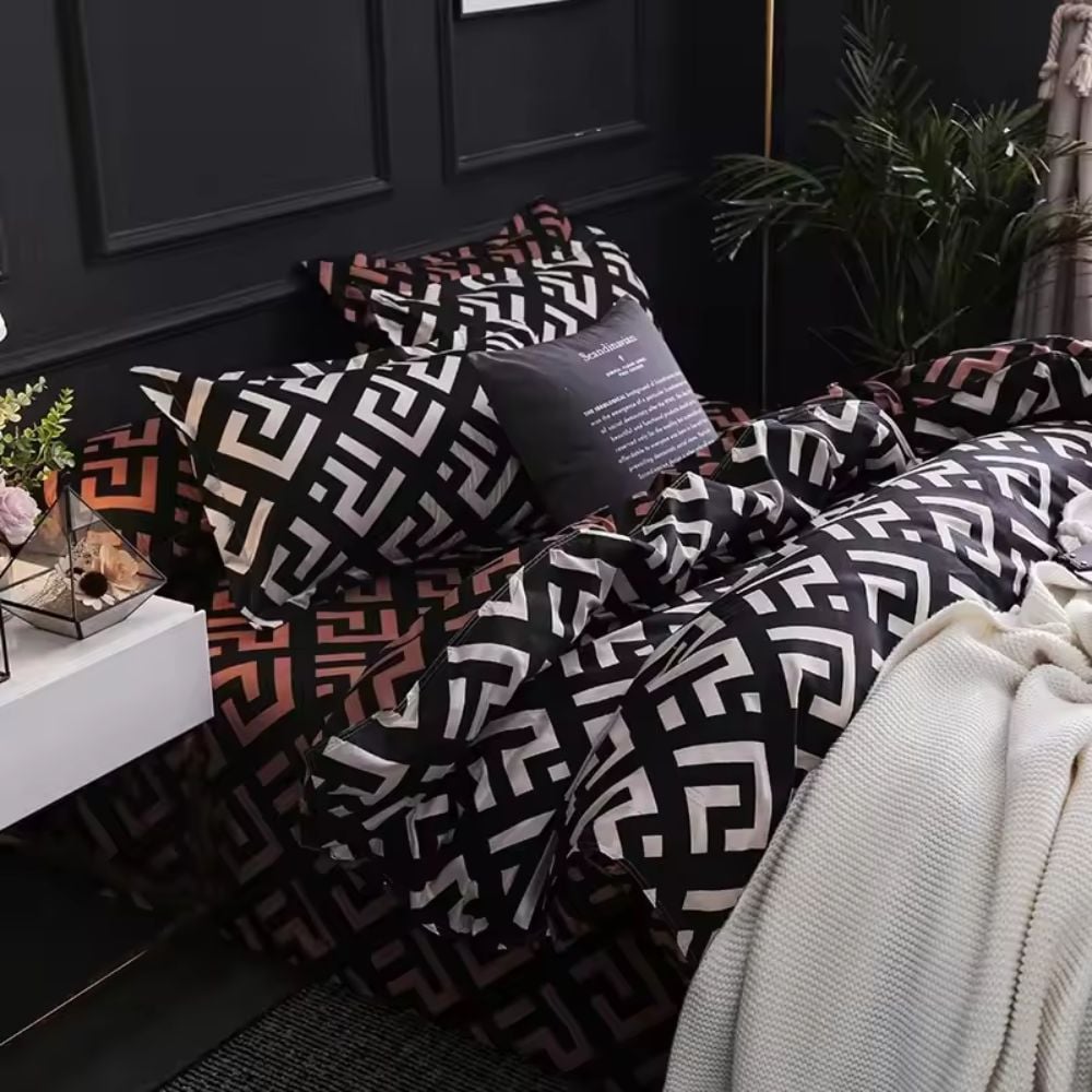 Noir Enigma Quilt Cover Set | 3pcs Quilt Cover Set