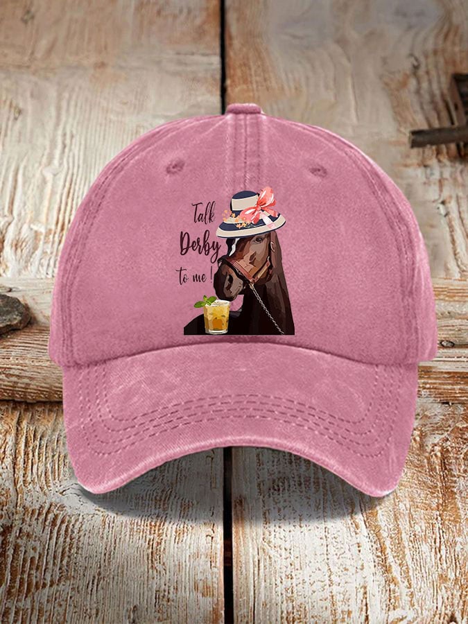 Talk Derby To Me printed hat