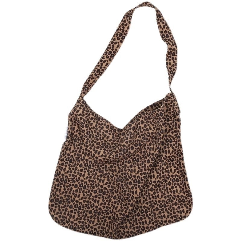 Women's Large Polyester Leopard Streetwear Square Open Shoulder Bag