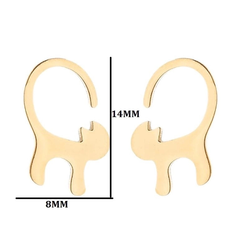 Minimalist Animal Stainless Steel Plating Hollow Out Ear Studs 1 Pair