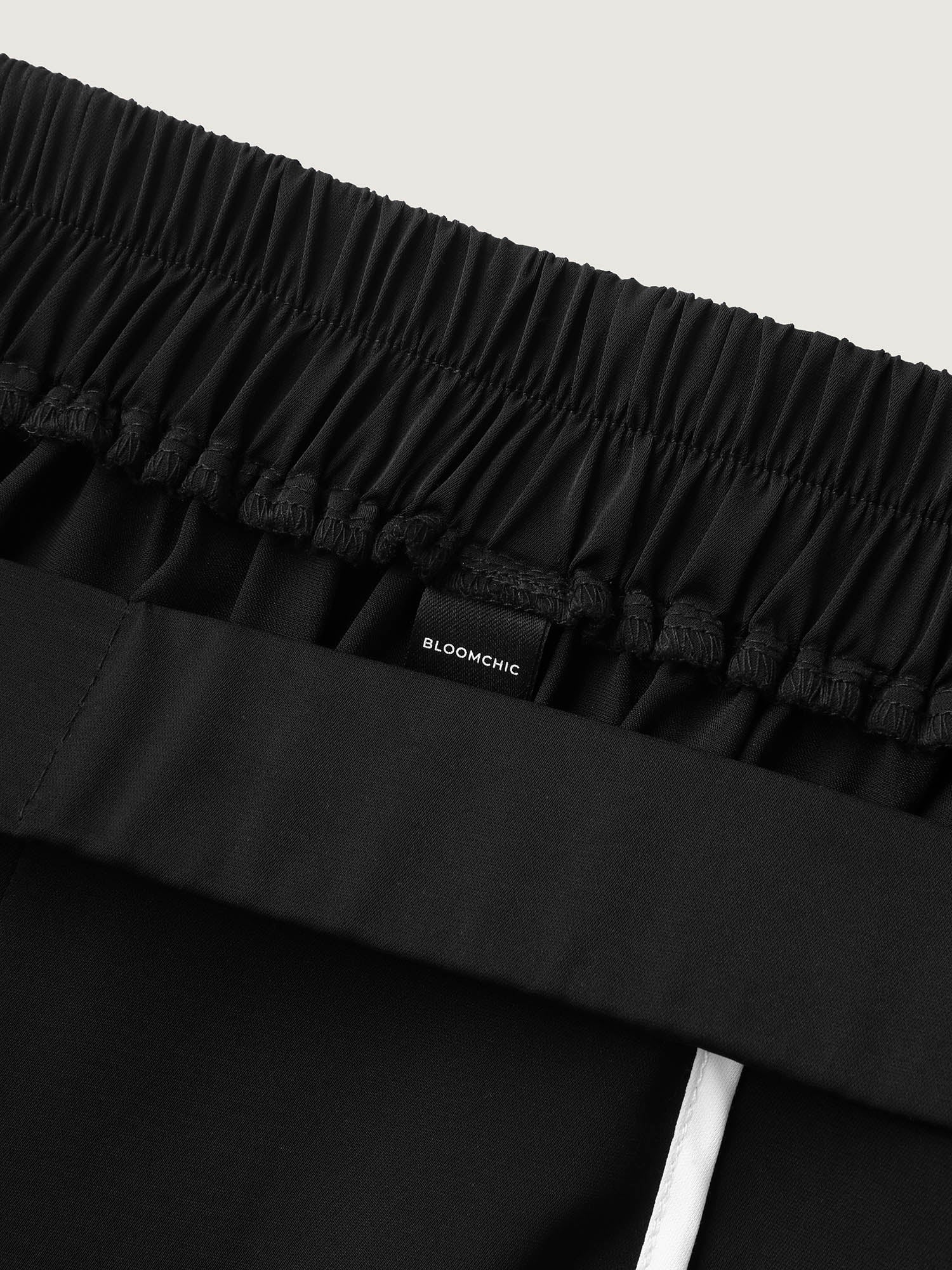 Color Contrast Split Wide-Leg Pants