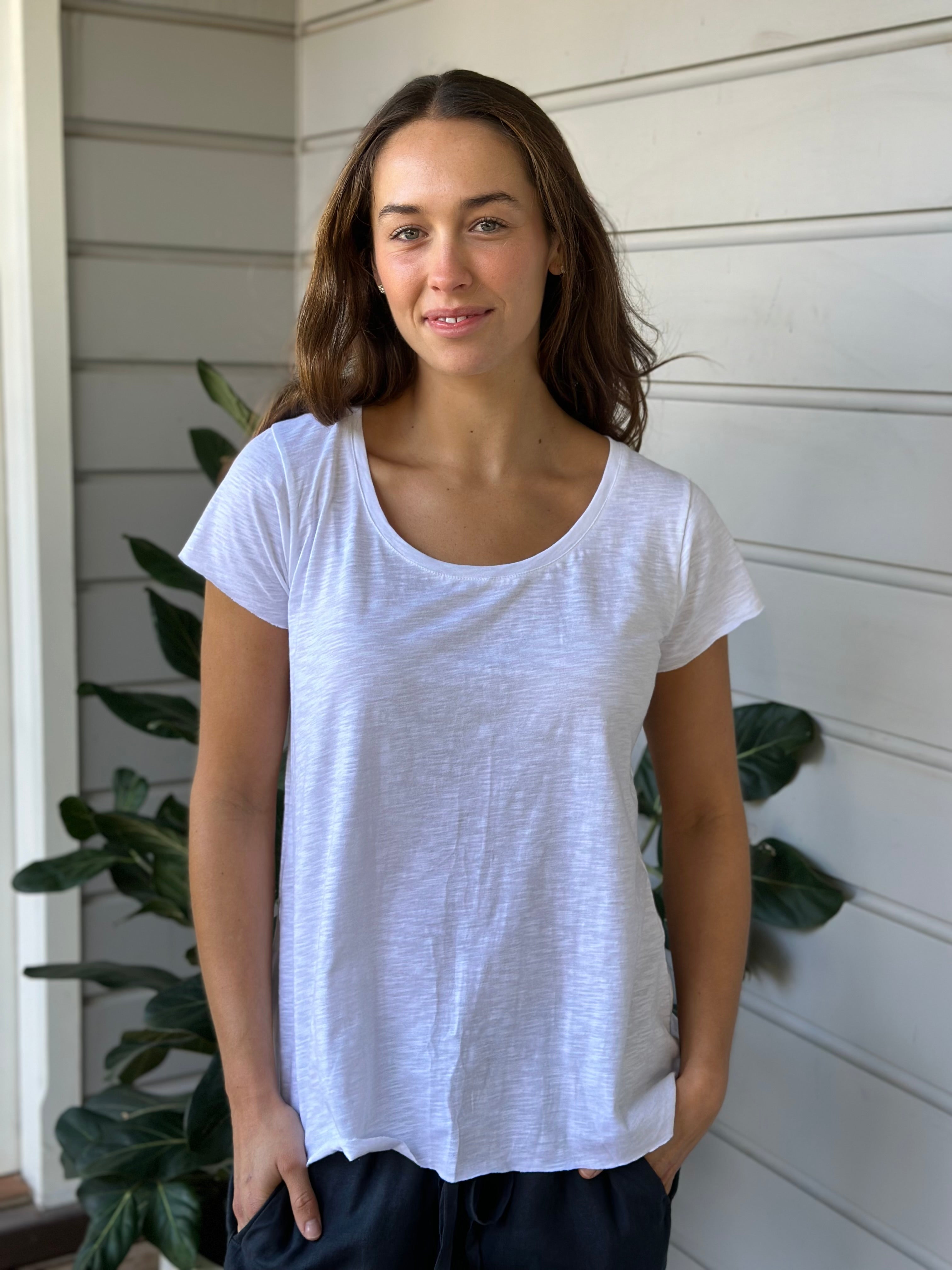 charlie tee -white cotton