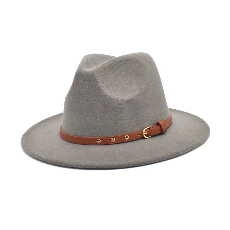 Autumn And Winter New Woolen Jazz Hat Women's Outdoor Travel Fedora Hat Men's Hat Top Hat