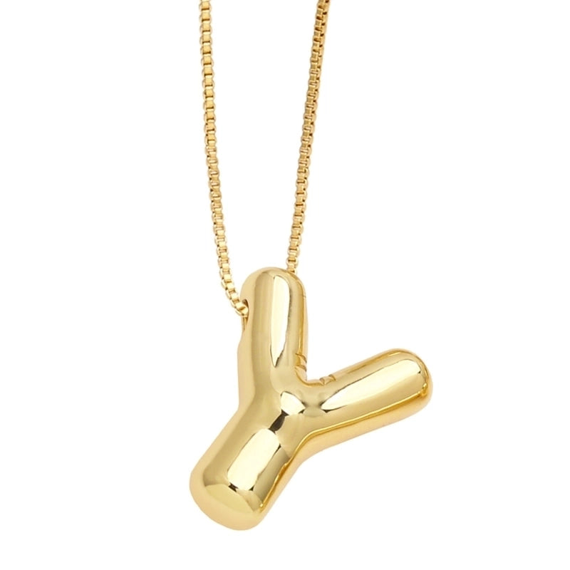 Minimalist Letter Copper Plating Pendant Necklace