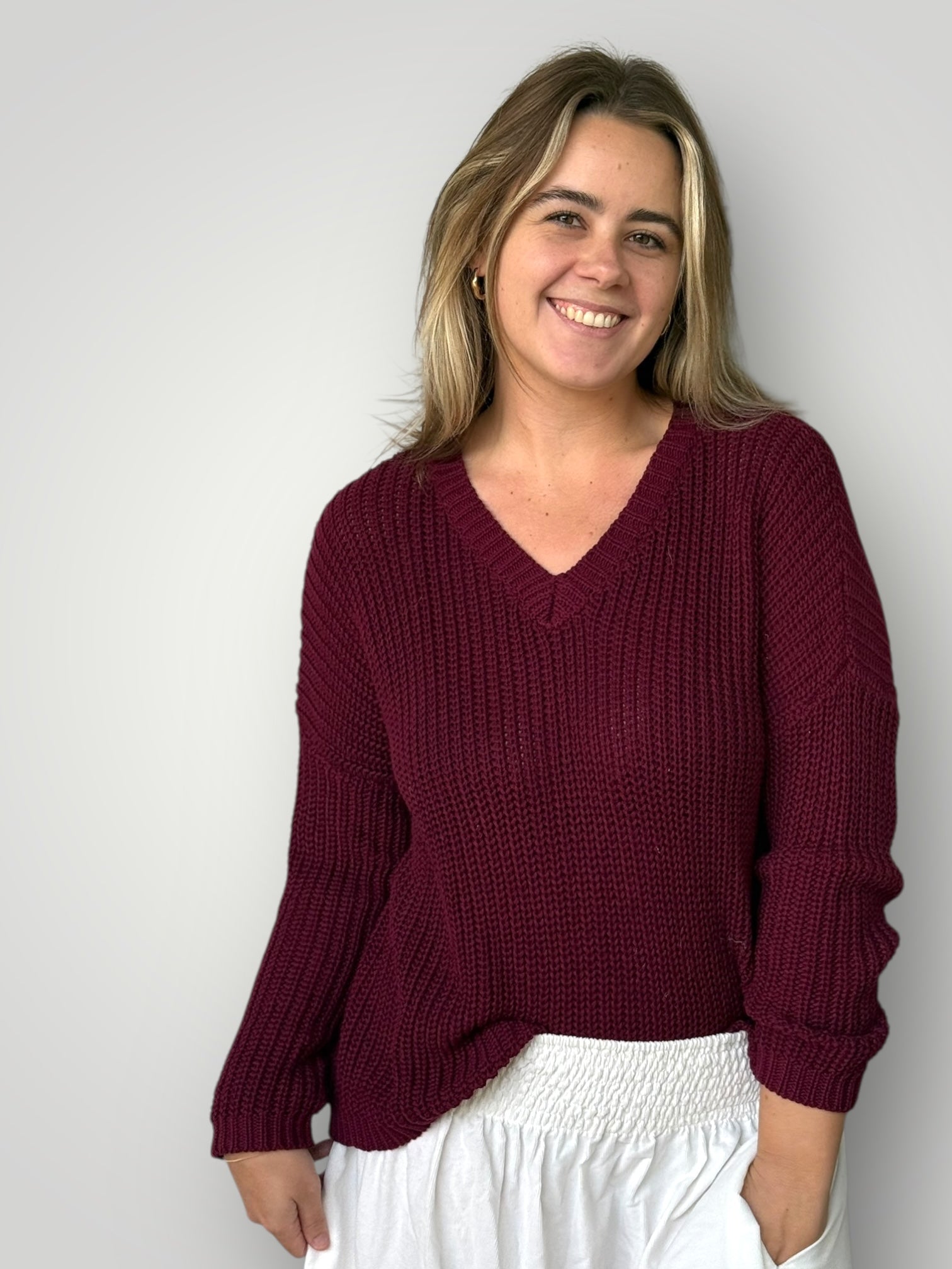 jasper cotton knit - merlot