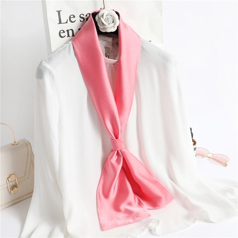 Women's Minimalist Classic Style Solid Color Polyester Silk Scarf