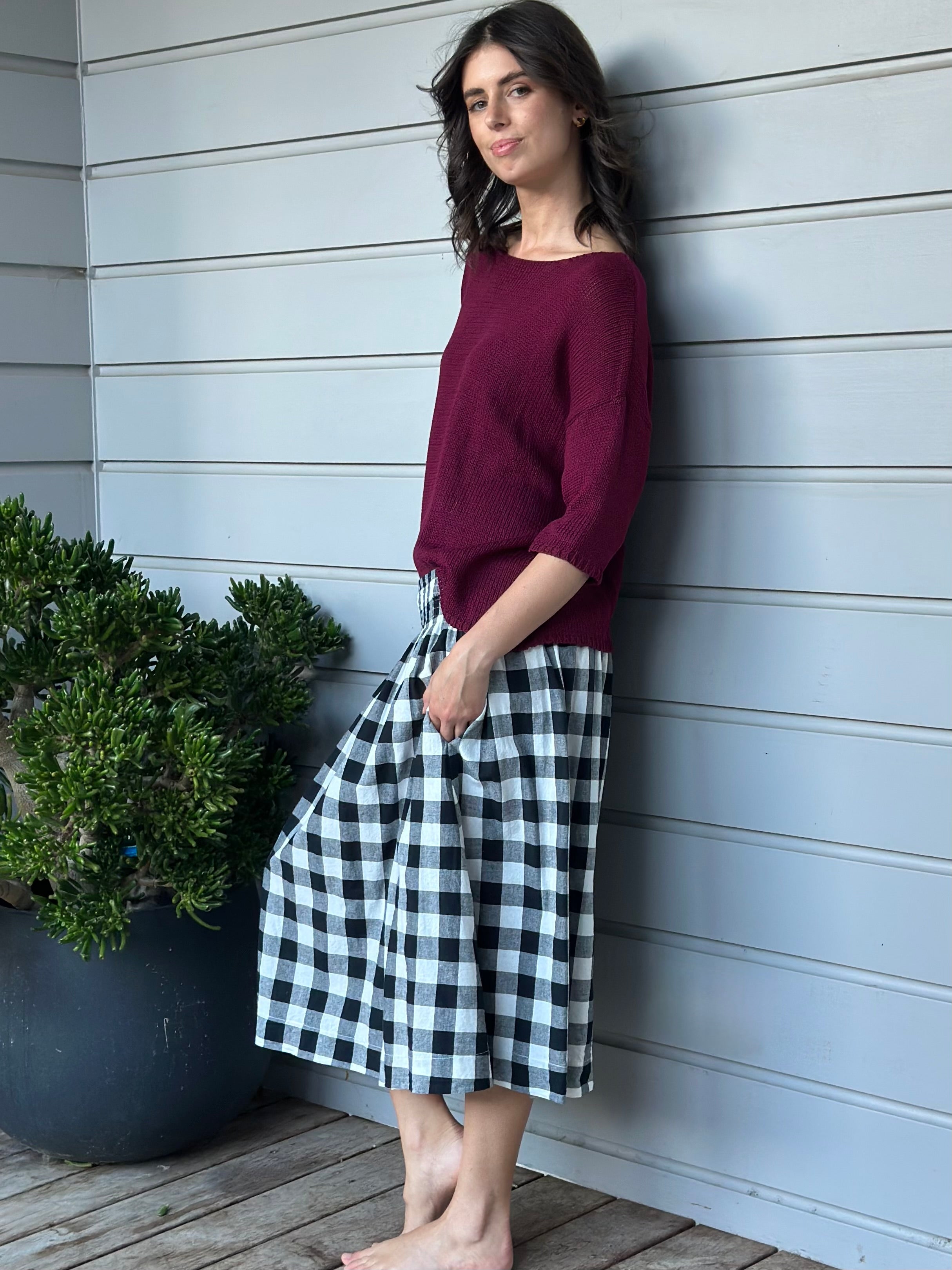 lola skirt - black check