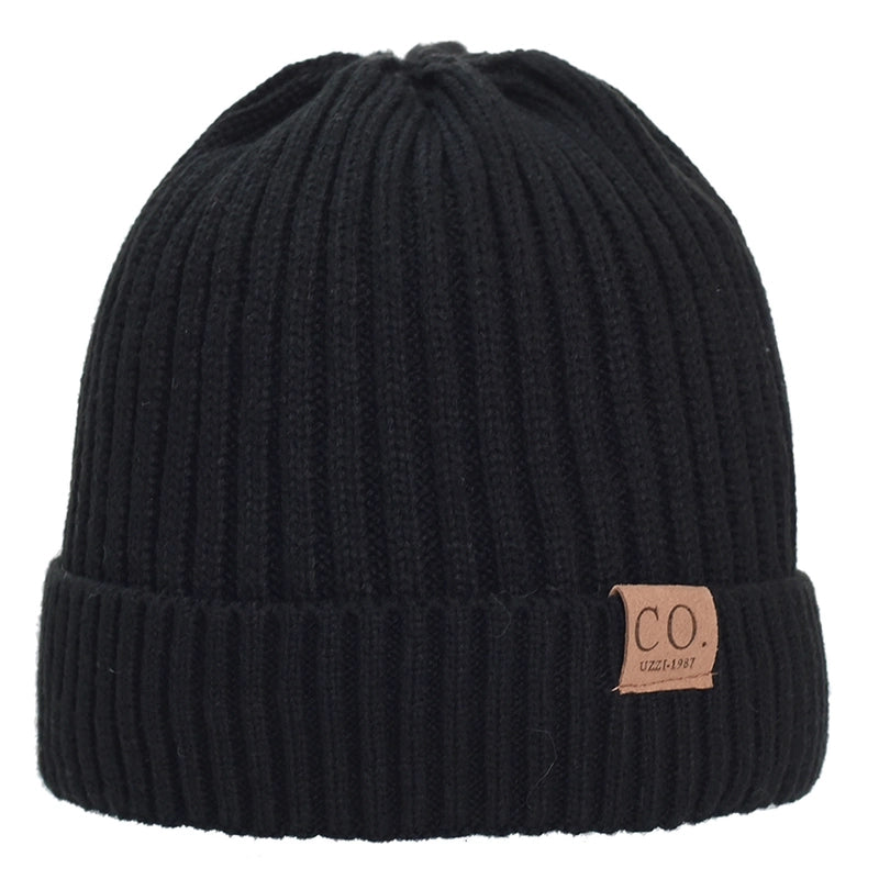 In Stock Winter Men's Double-layer Wool Hat Adult New Fleece-lined Thick Warm Knitted Hat CO