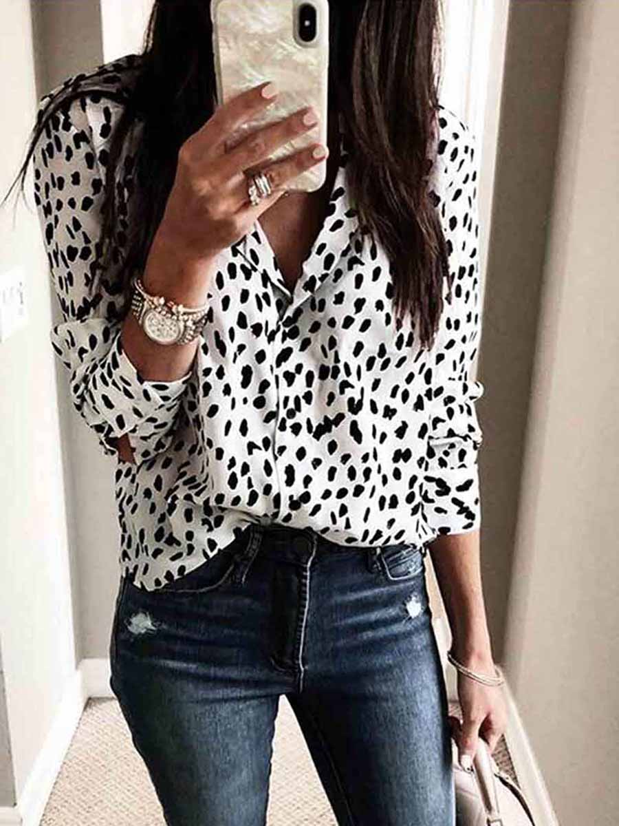 Leopard Print Long Sleeve Shirt