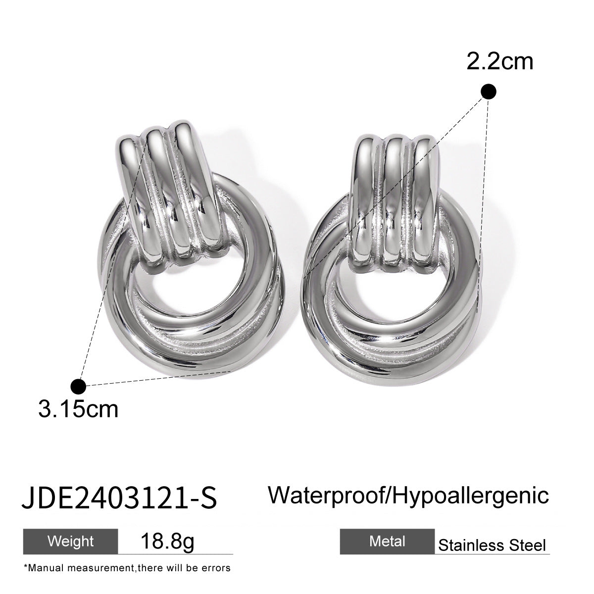 Jie Ding Stainless Steel Pearl Earrings Star Earrings Titanium Steel Earrings Earrings