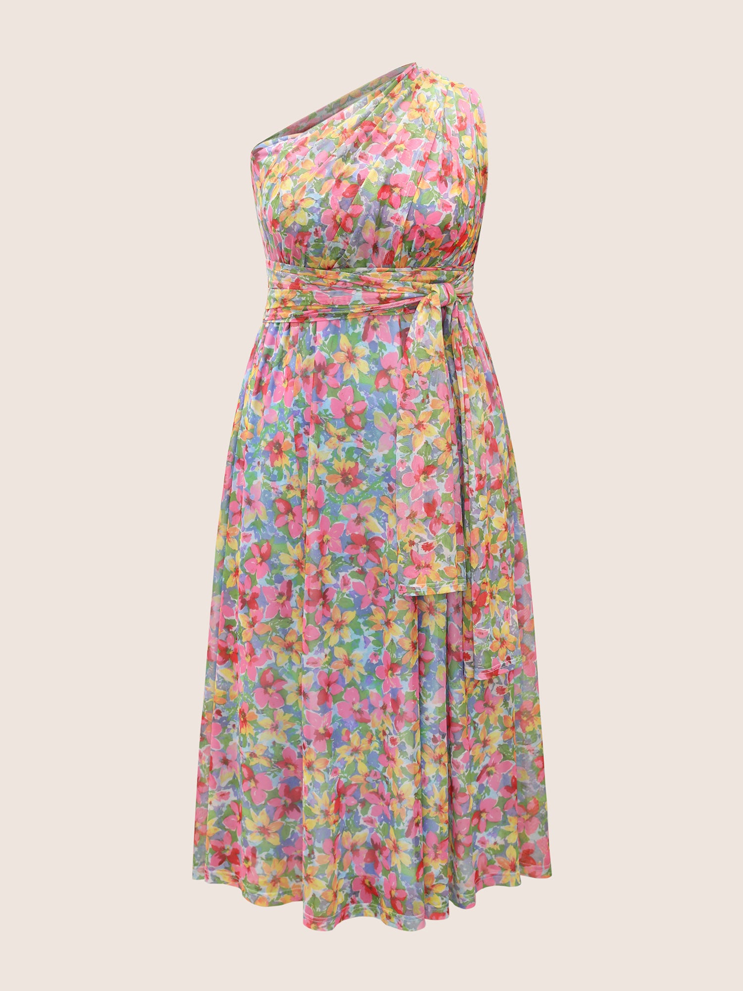 Everywhere Dress - Colored Floral Belted Dress