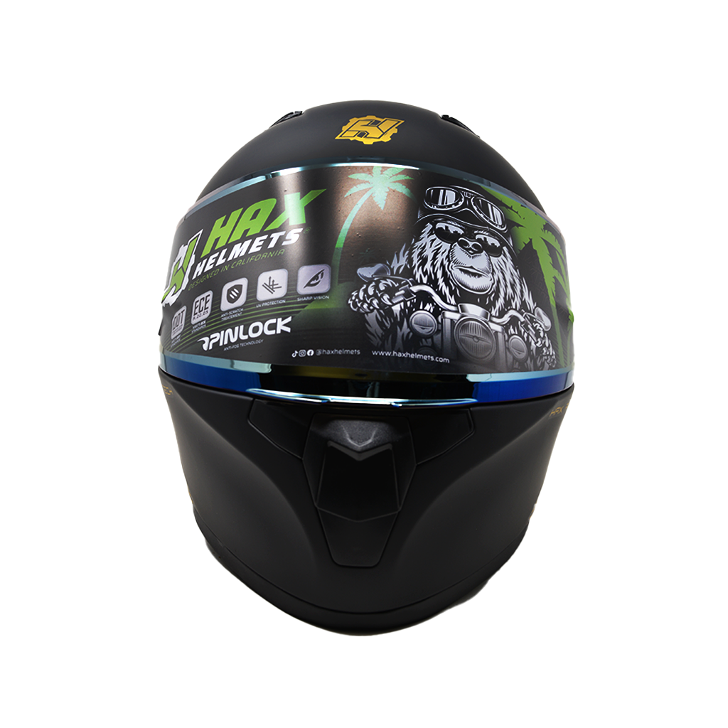 Casco Integral Hax obsidian Black Gold