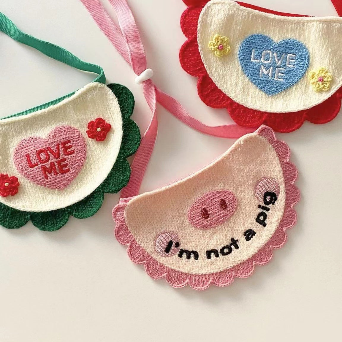 Sweet Heart Love Dog Cat Bibs