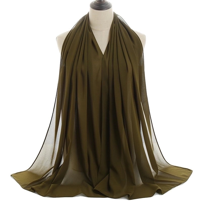 Women's Minimalist Solid Color Chiffon Cotton Linen Scarves