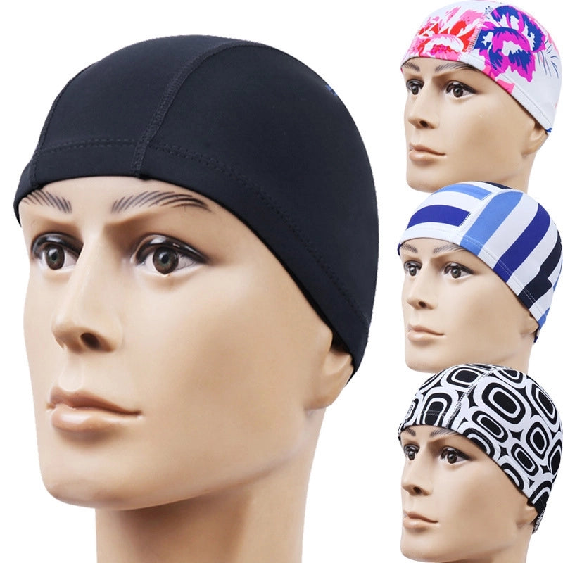 Low Price Promotion Cloth Cap Swimming Cap Color Black Comfortable Adult Hot Spring Men's And Women's Nylon Swimming Cap