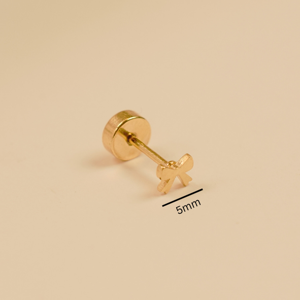 Tiny bow studs - Gold