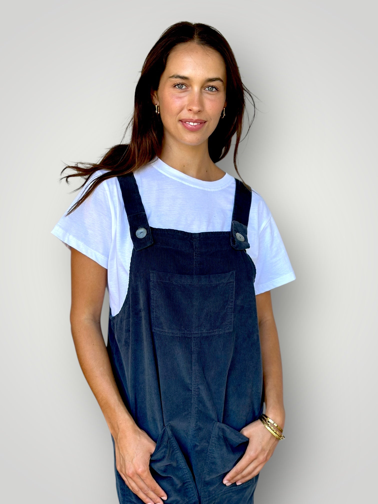 overalls - charcoal cord