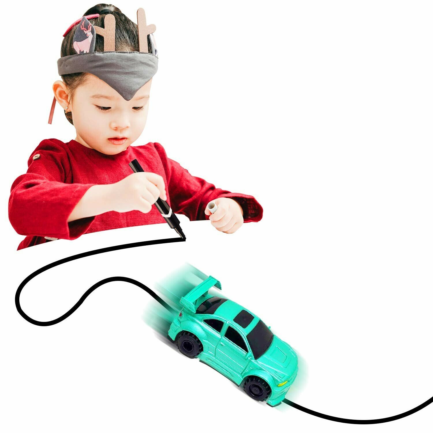 Only one-time sale throughout the year Sale-🔥47% OFF🔥)Magic Inductive Truck Toy Follows Line Drawn  Toy Vehicles Gift for Kids & Children