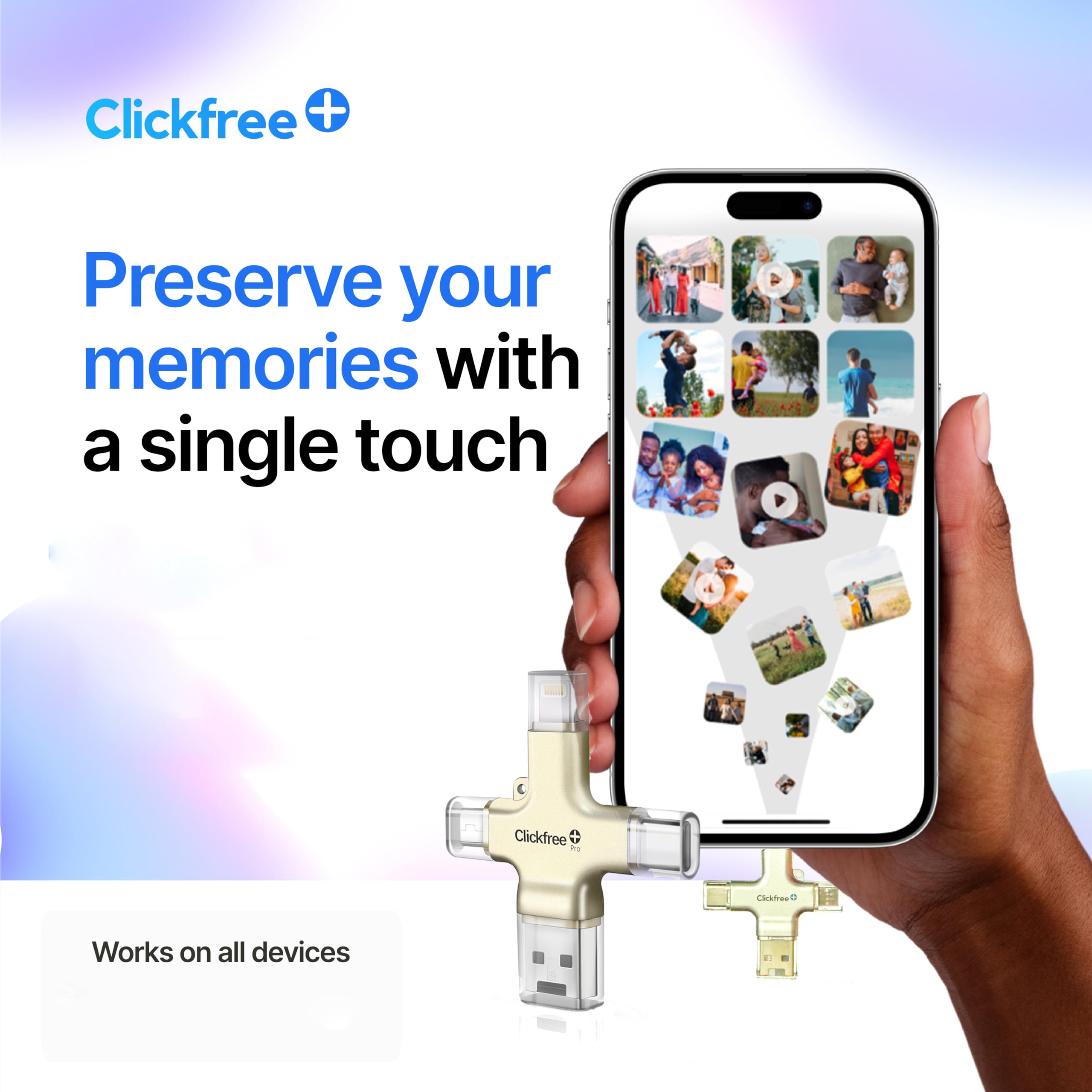 Black Friday Limited Offer🖤Buy 1 Get 1 Free🎁Clickfree Pro 512GB Photo & Video Storage Device with Case