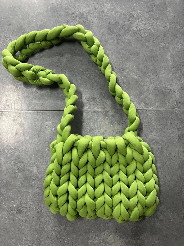 New Thick Ice Island Thread Woven Bag Diy Hand-woven Bag Filling Core Yarn Shoulder Bag