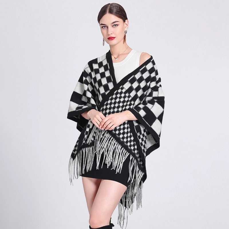Women's Streetwear Plaid Blended Shawl