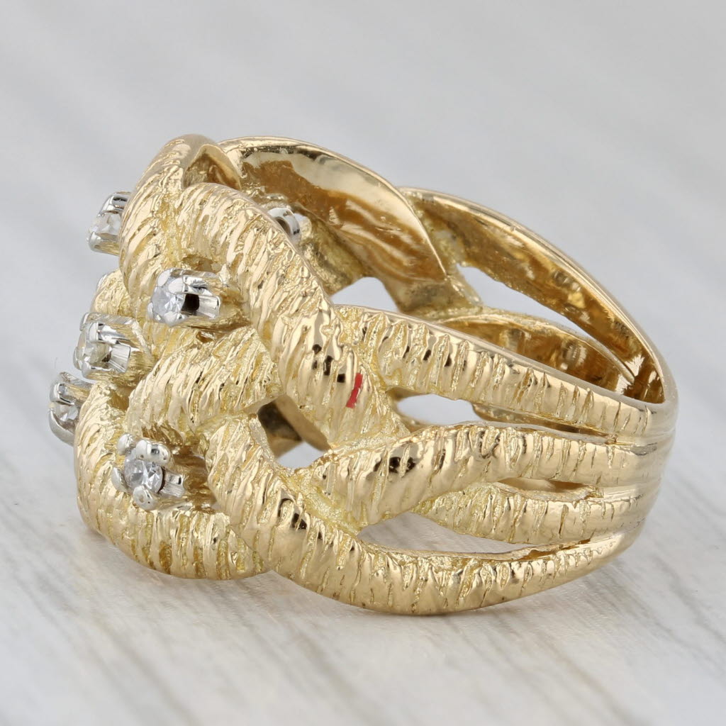 Woven 0.12ctw Diamond Ring 18k Yellow Gold Size 5.5