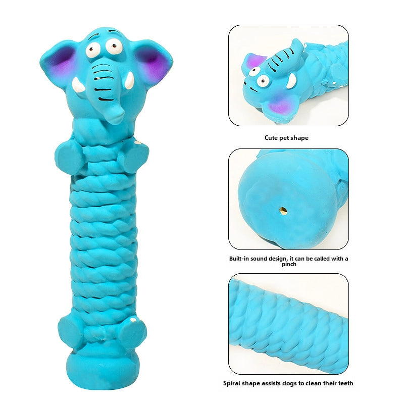 Pet Latex Toy Standing Rope Elephant Hippo Animal Shape Molar Bite Resistant Latex Vocal Dog Toy