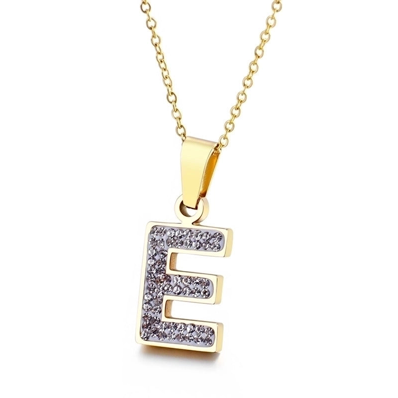 Titanium Steel 18K Gold Plated Fashion Plating Letter Necklace