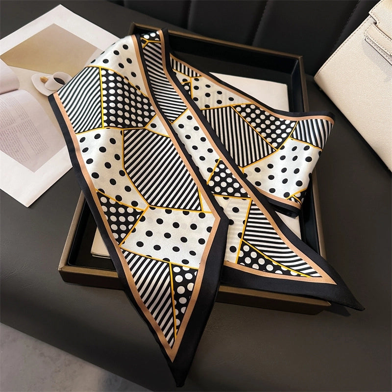Women's Lady Printing Polyester Silk Scarf