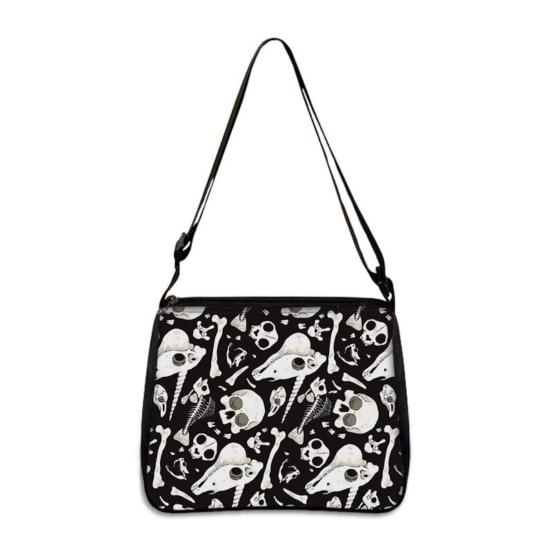 Women's Small All Seasons Polyester Cartoon Cat Vintage Style Square Zipper Underarm Bag