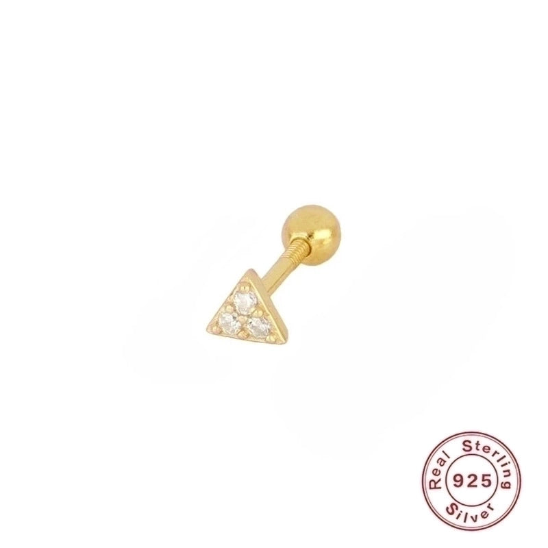 1 Piece Ear Cartilage Rings & Studs Fashion Flower 925 Sterling Silver Plating Inlay Zircon