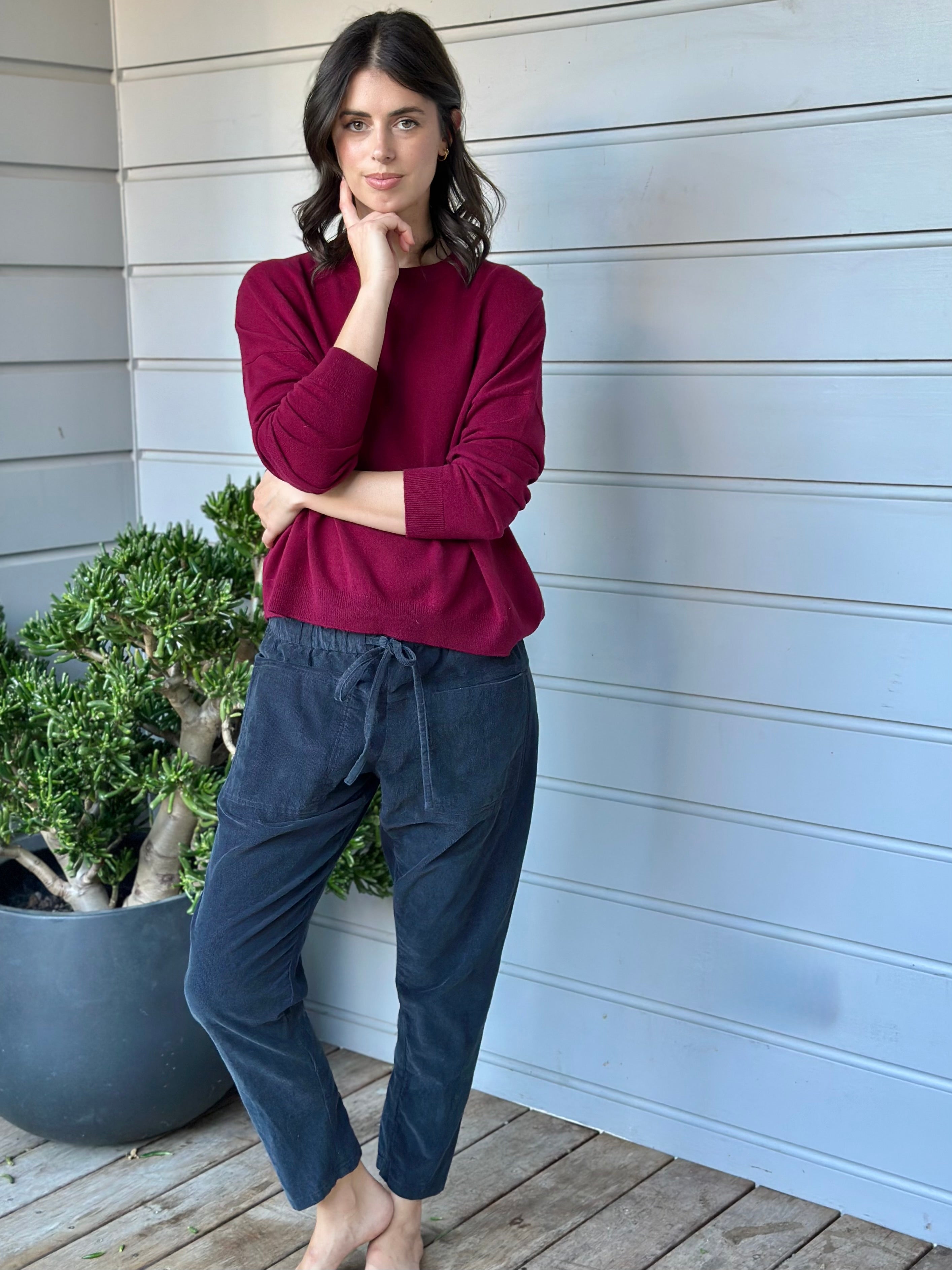 jessie pants -charcoal cord