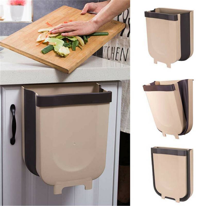 Hanging Trash Can Kitchen Cabinet Door Collapsible Dust Bin. Hanging Trash Holder Dustbin