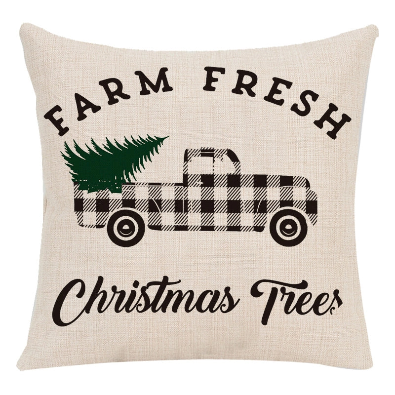 Cute Letter Snowman Elk Chemical Fiber Pillow Cases