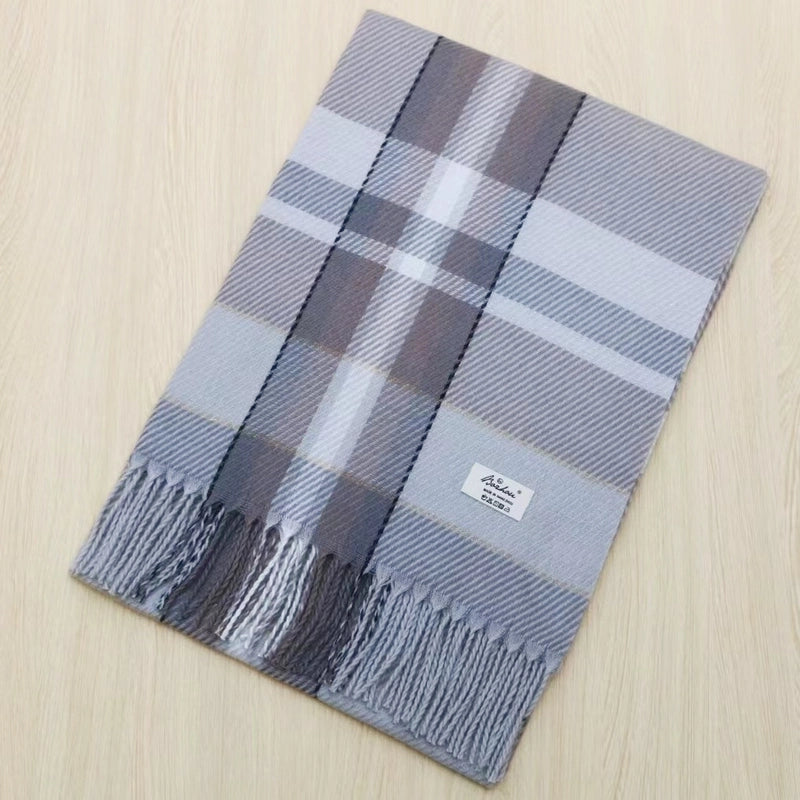 Academy Style Plaid Cashmere Scarf Winter New Tassel Couples Scarf Warm Shawl