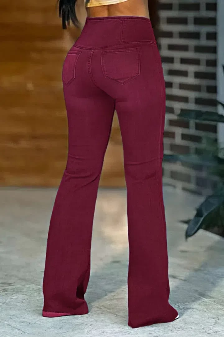 🔥Promotion-Wash Wrap Mid Rise Stretchy Flare Jeans