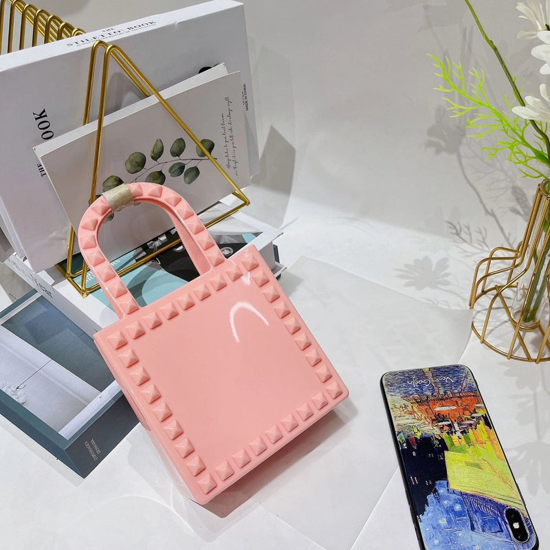 Women's Mini All Seasons Pvc Solid Color Fashion Square Open Handbag
