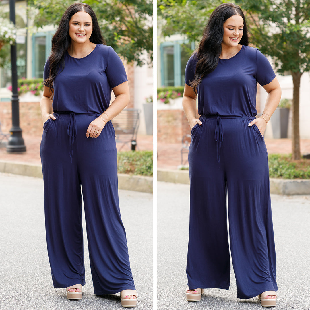 Louder Than Words Jumpsuit. Navy