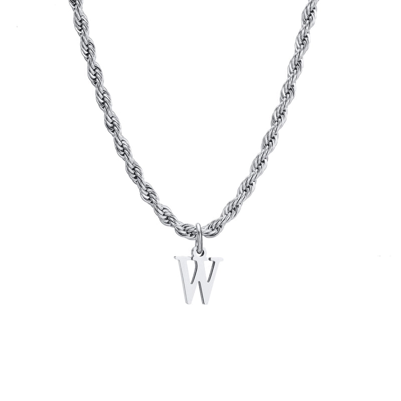 Minimalist Letter Stainless Steel Gold Plated Pendant Necklace
