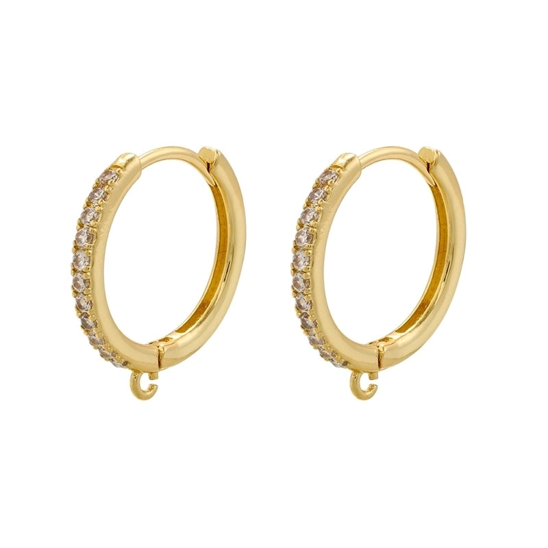 1 Pair Ig Style Minimalist Circle Plating Inlay Copper Zircon 18k Gold Plated Hoop Earrings