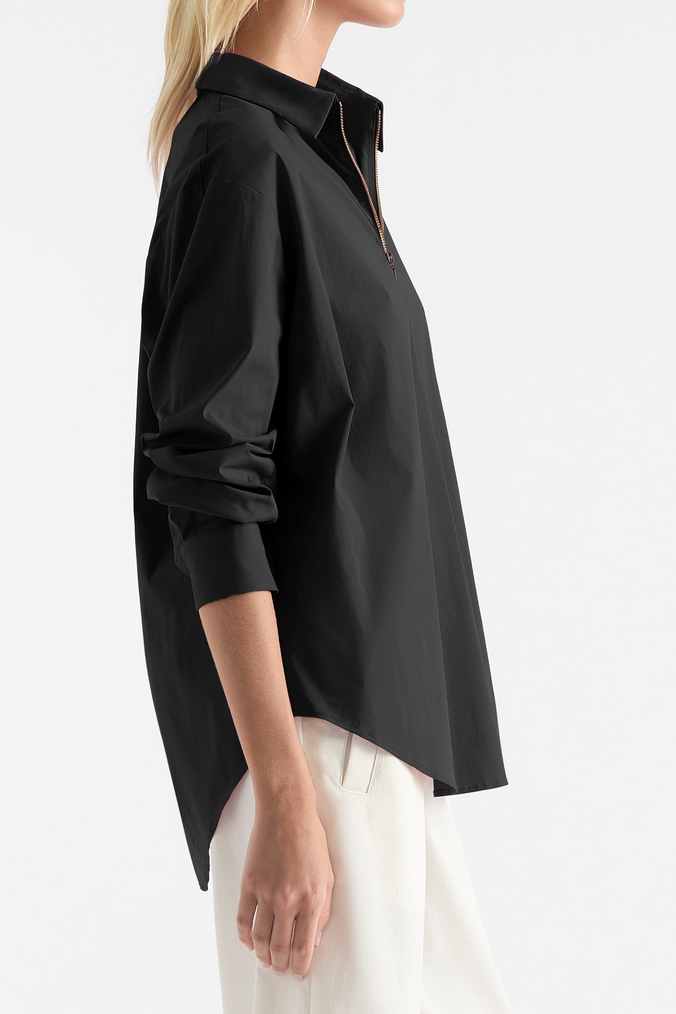 Mela Purdie Zip Front Shirt Microprene